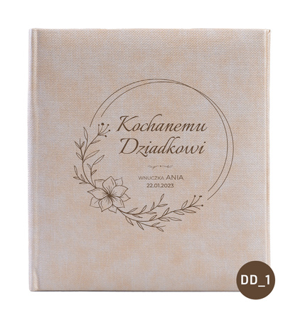 Album kwadratowy tradycyjny 40 stron beżowy połysk, personalizacja Dzień Dziadka